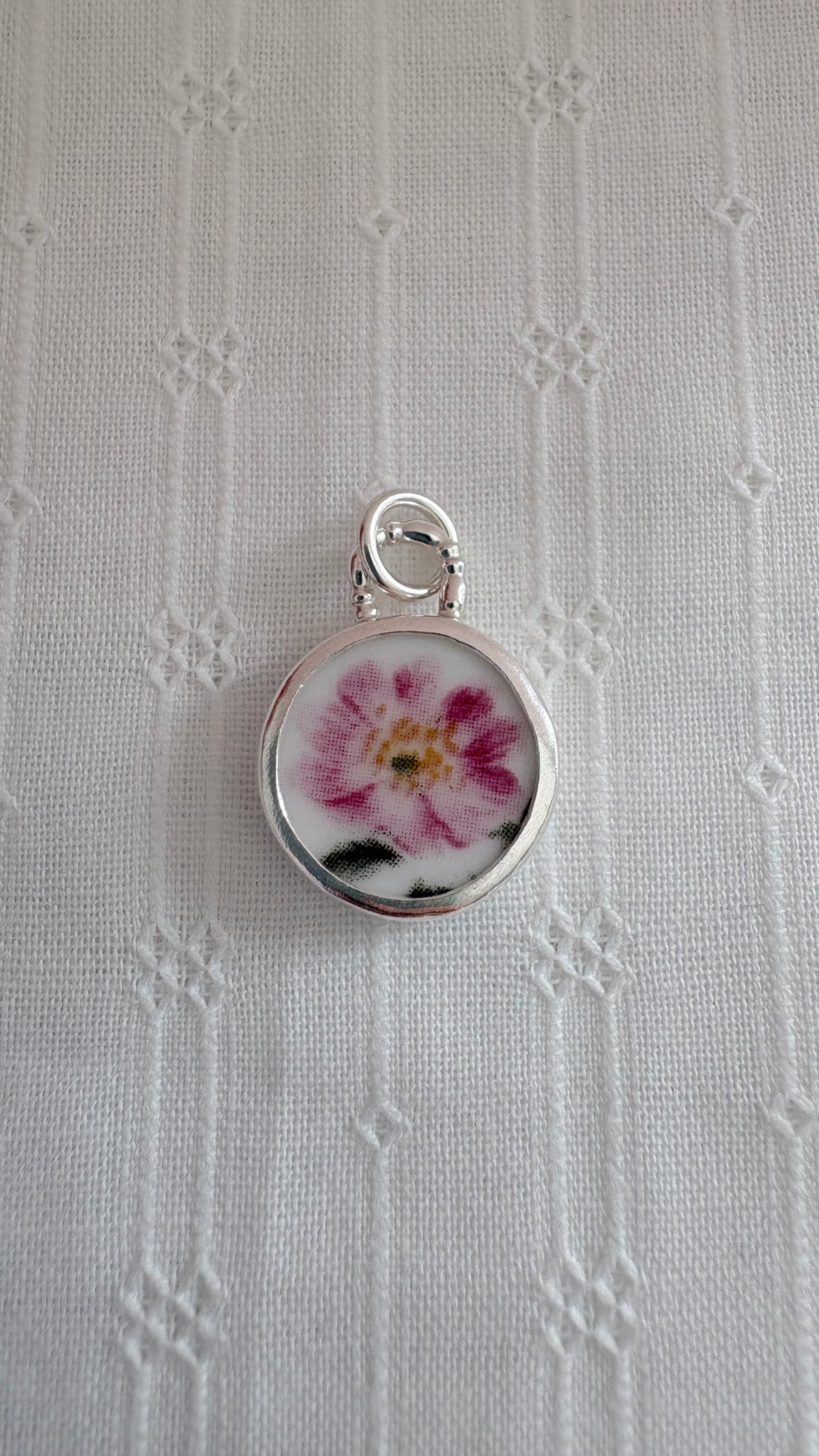 Wild Rose Ceramic Pendant Necklace