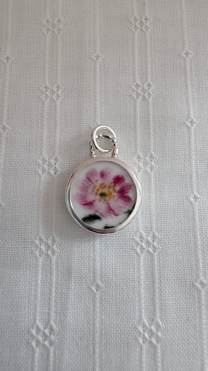 Wild Rose Ceramic Pendant Necklace