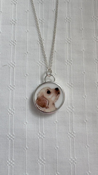 Sweet Puppy Ceramic Pendant Necklace
