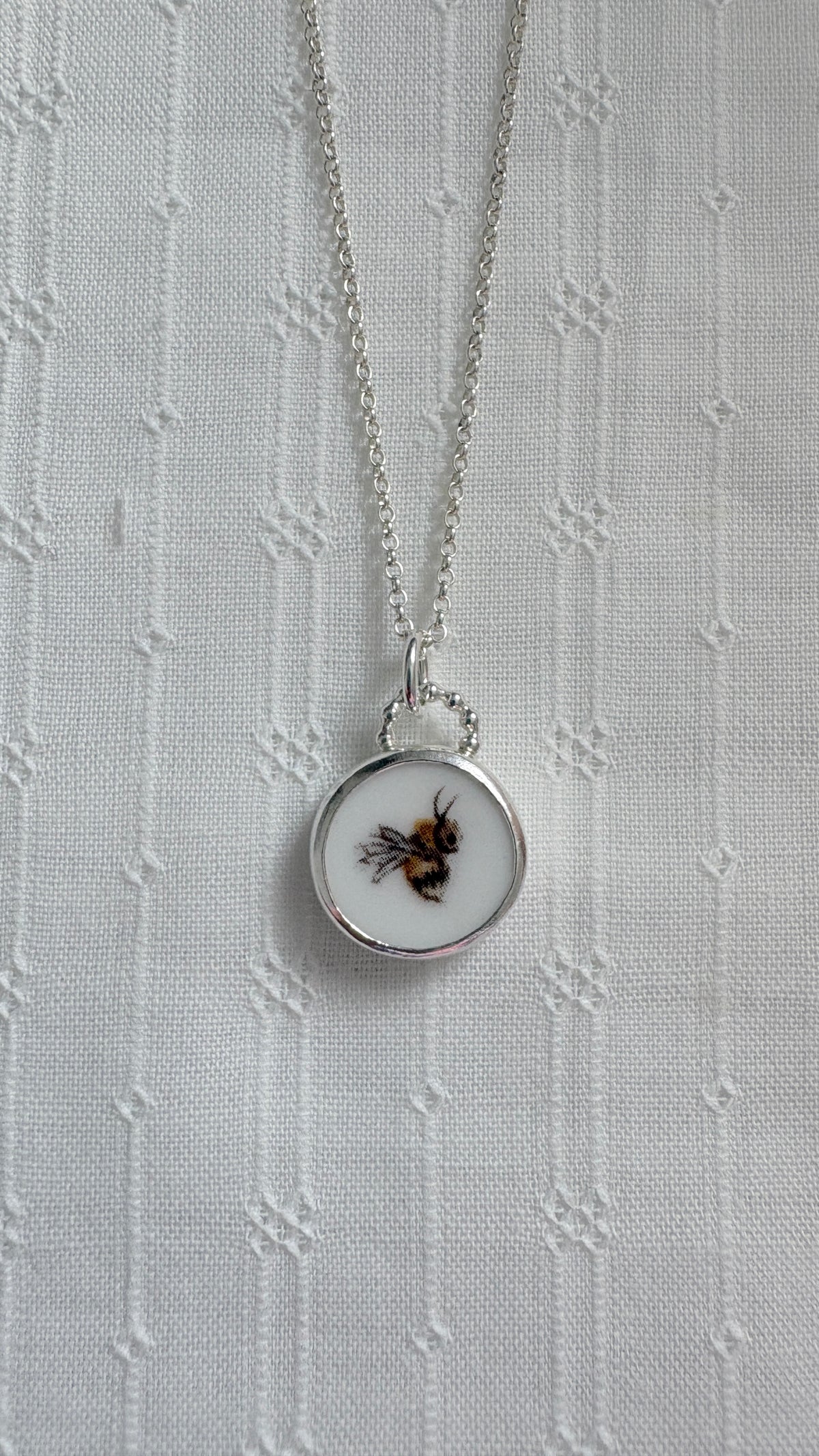 Buzzy Bee Ceramic Pendant Necklace