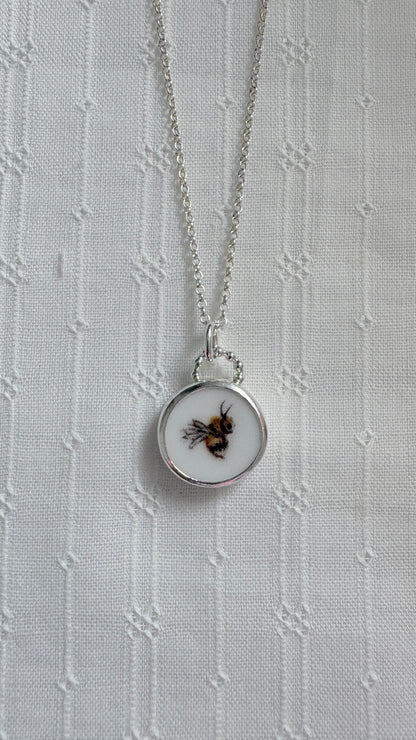 Buzzy Bee Ceramic Pendant Necklace
