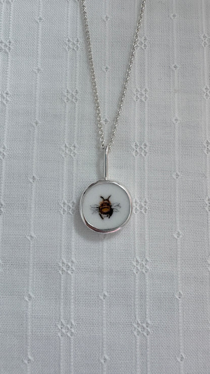 Bumblebee Ceramic Pendant Necklace