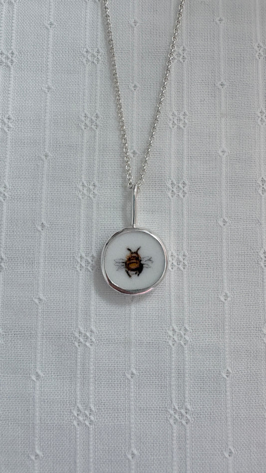Bumblebee Ceramic Pendant Necklace
