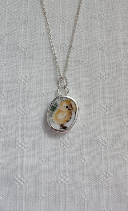 Little Chick Ceramic Pendant Necklace