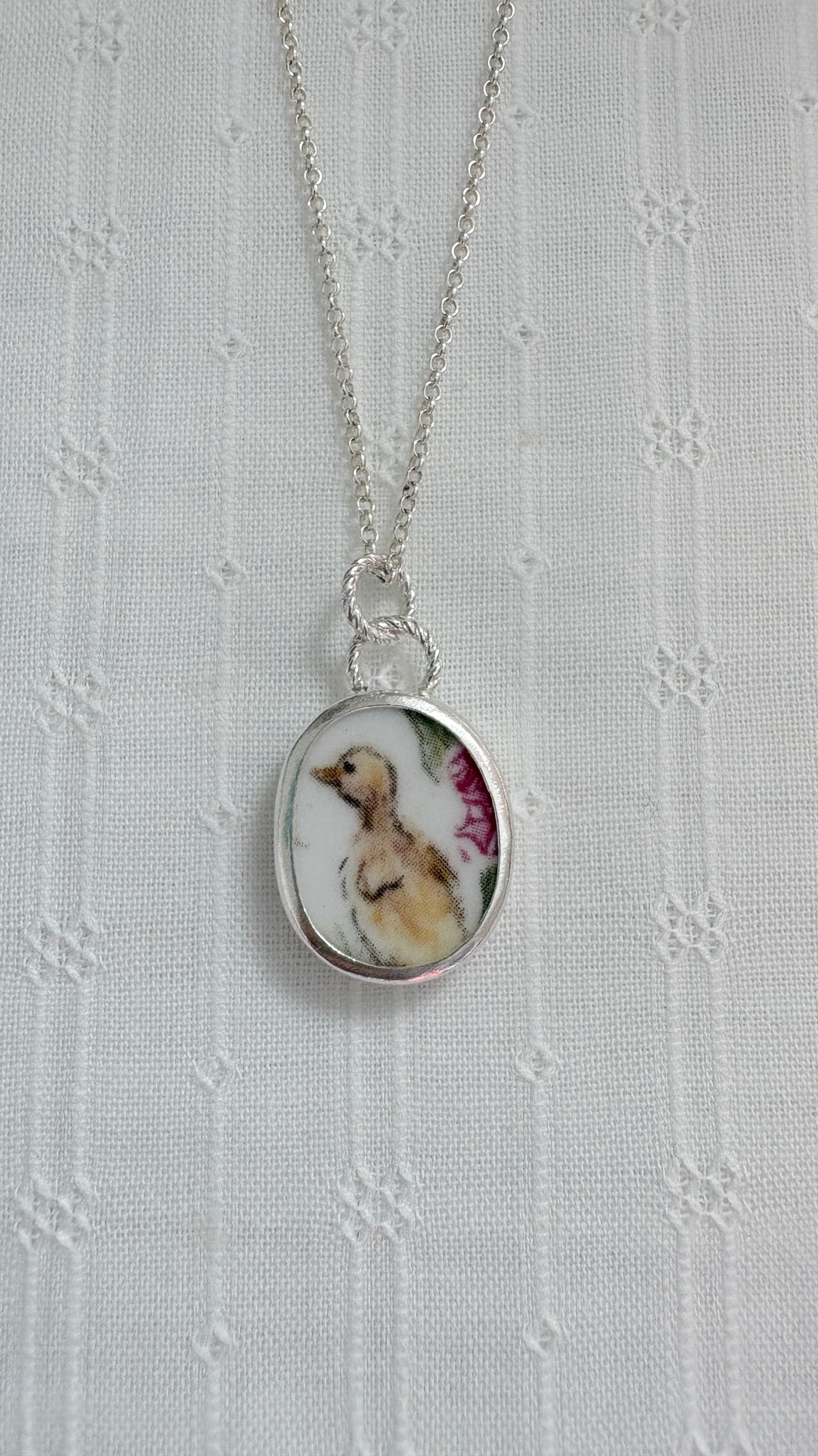 Yellow Duckling Ceramic Pendant Necklace
