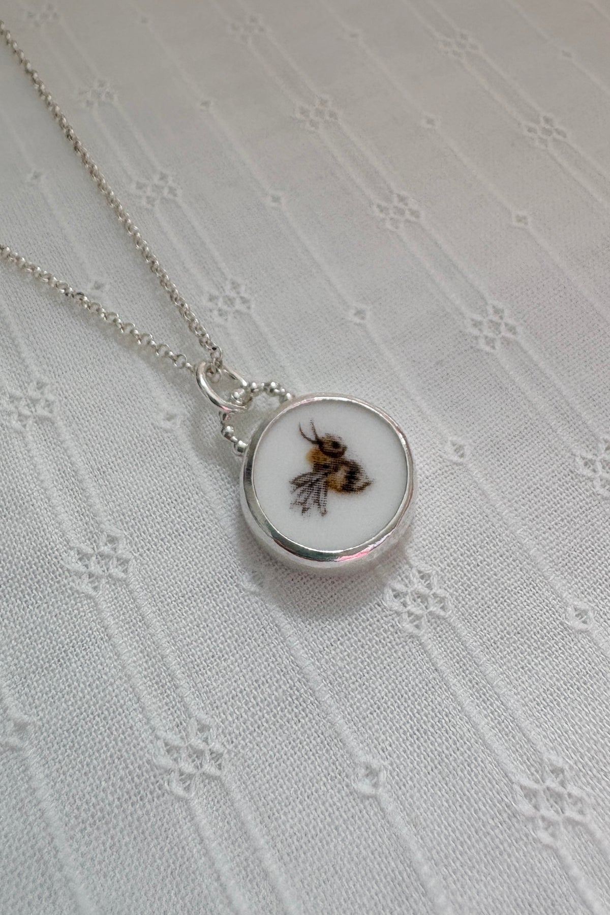 Buzzy Bee Ceramic Pendant Necklace