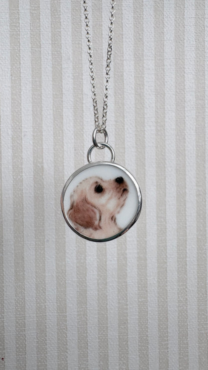 Sweet Puppy Ceramic Pendant Necklace