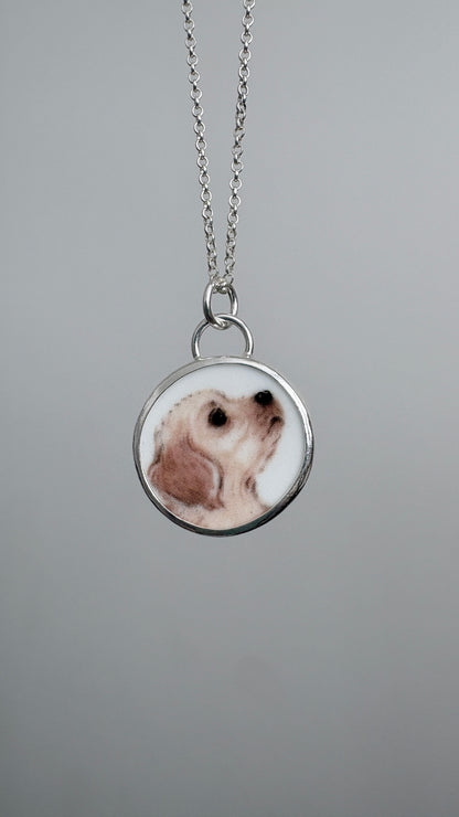 Sweet Puppy Ceramic Pendant Necklace