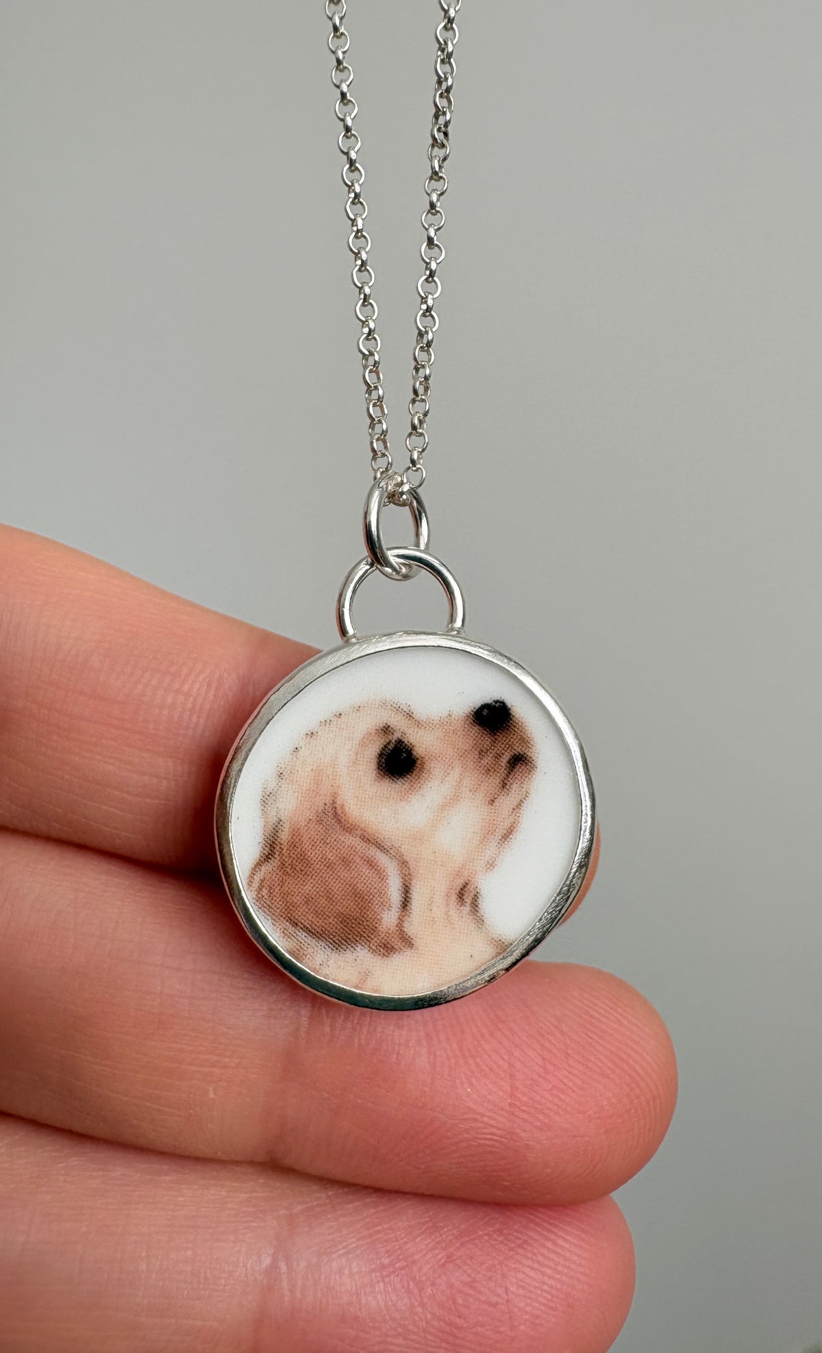 Sweet Puppy Ceramic Pendant Necklace