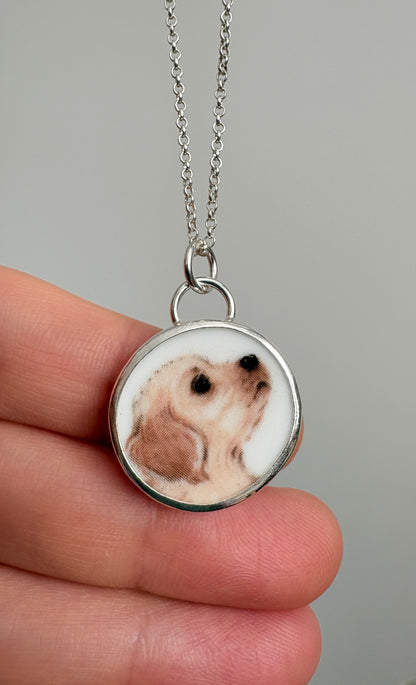 Sweet Puppy Ceramic Pendant Necklace