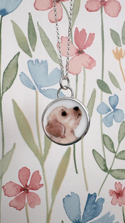 Sweet Puppy Ceramic Pendant Necklace