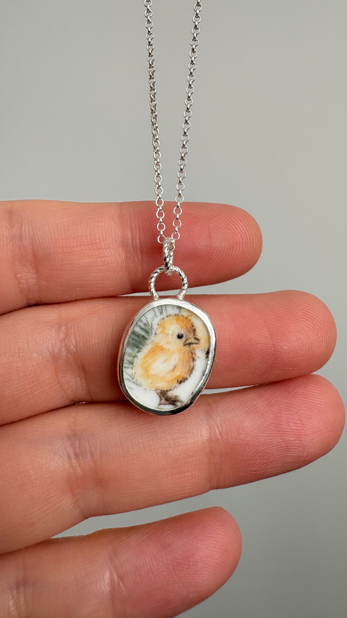 Little Chick Ceramic Pendant Necklace