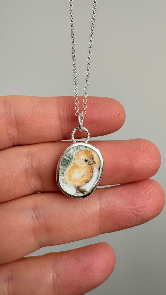 Little Chick Ceramic Pendant Necklace