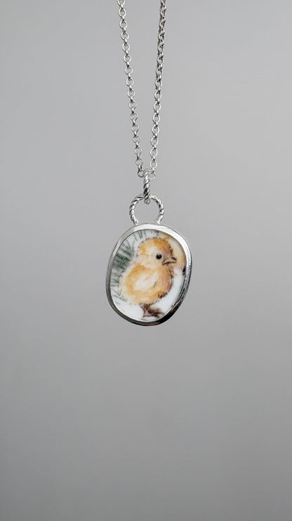 Little Chick Ceramic Pendant Necklace