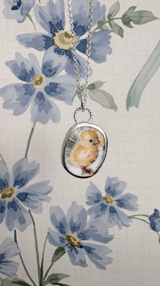 Little Chick Ceramic Pendant Necklace