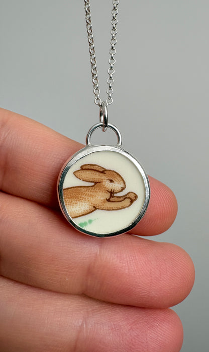 Bunny Ceramic Pendant Necklace