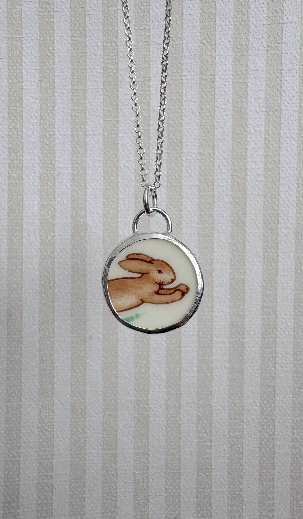 Bunny Ceramic Pendant Necklace