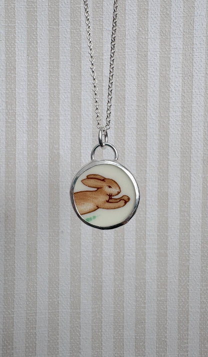 Bunny Ceramic Pendant Necklace