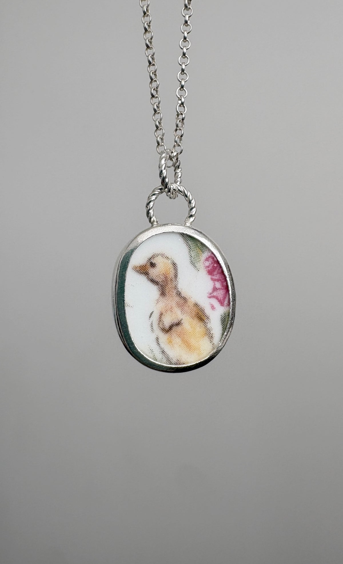 Yellow Duckling Ceramic Pendant Necklace