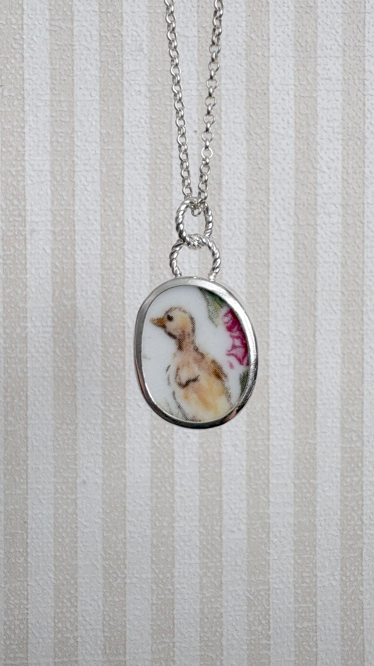 Yellow Duckling Ceramic Pendant Necklace