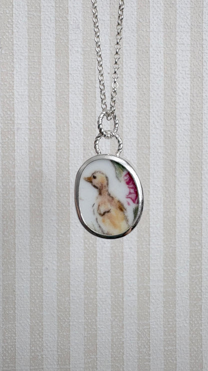 Yellow Duckling Ceramic Pendant Necklace