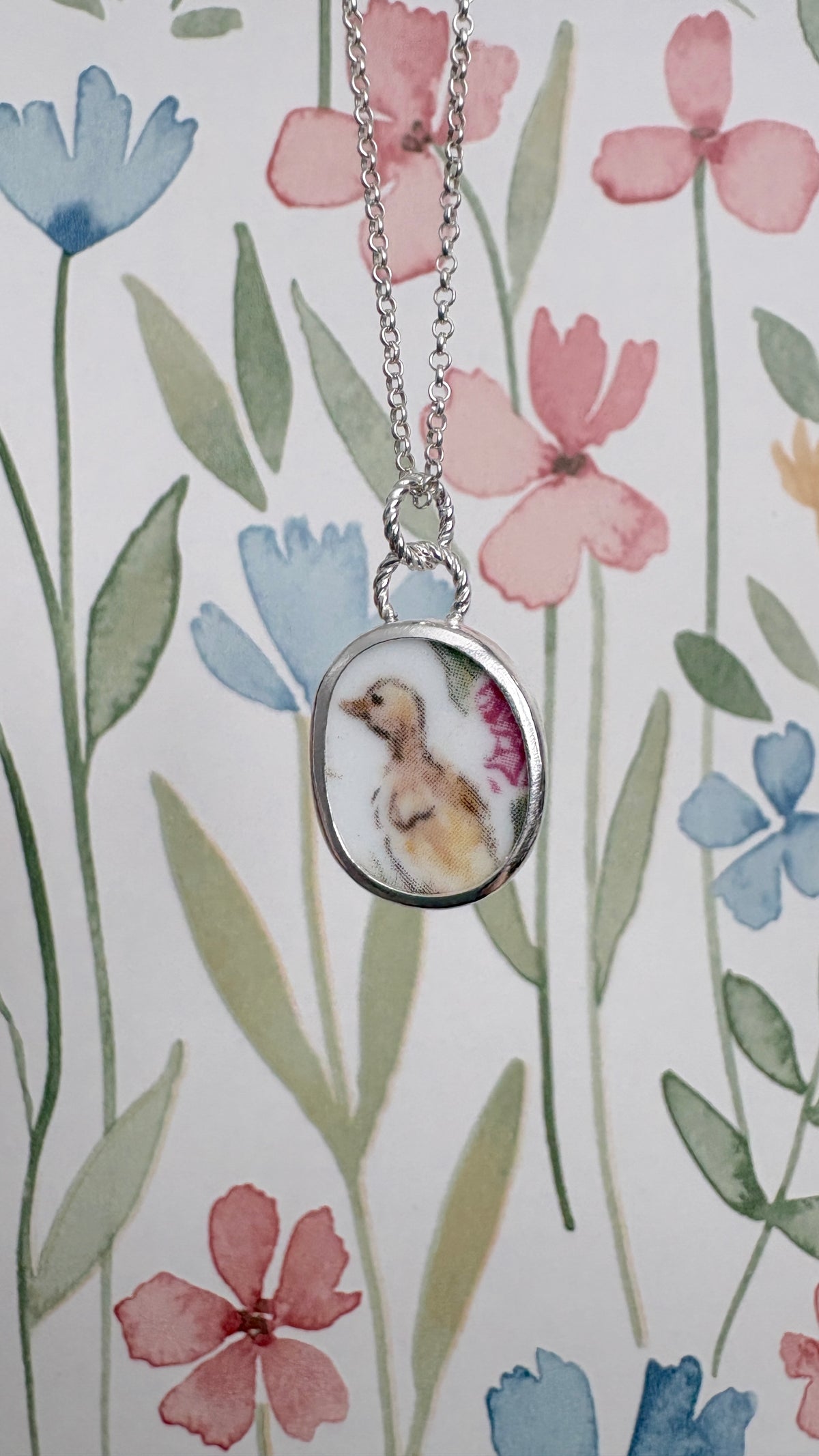 Yellow Duckling Ceramic Pendant Necklace