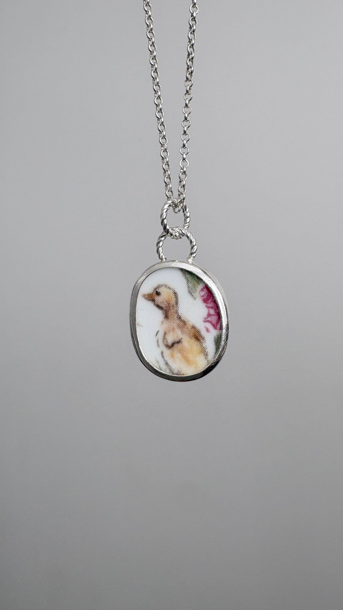 Yellow Duckling Ceramic Pendant Necklace