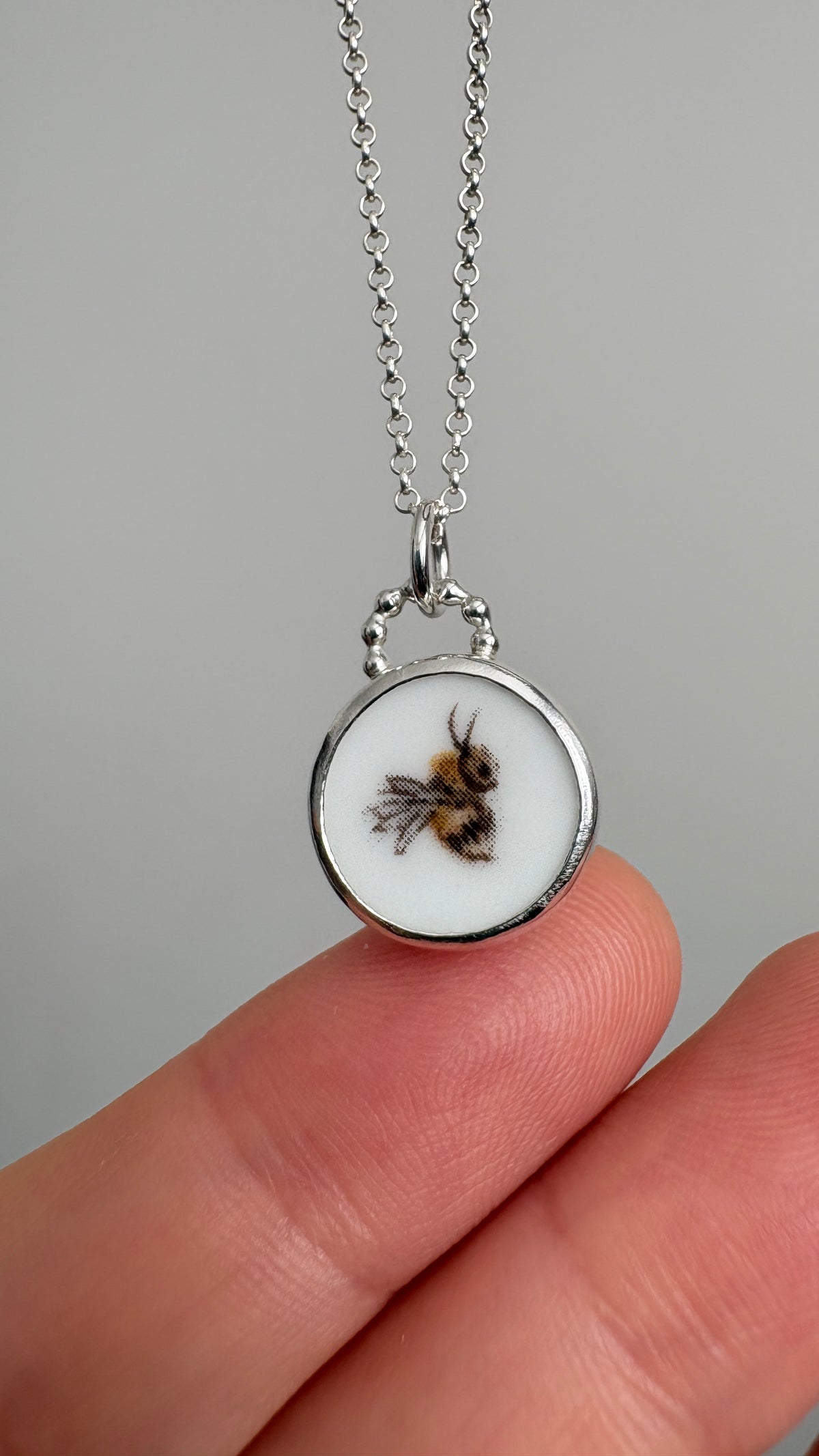 Buzzy Bee Ceramic Pendant Necklace