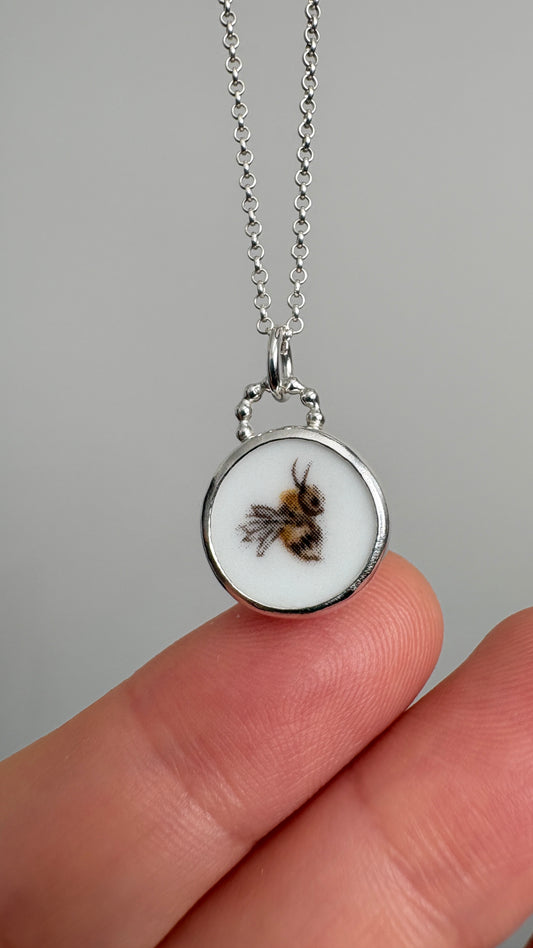Buzzy Bee Ceramic Pendant Necklace