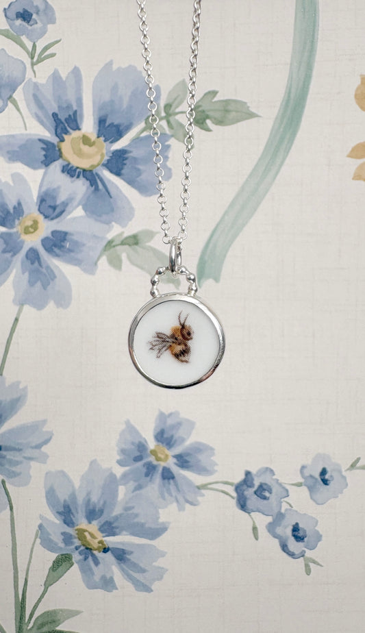 Buzzy Bee Ceramic Pendant Necklace