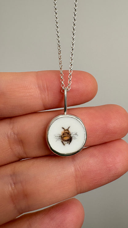 Bumblebee Ceramic Pendant Necklace