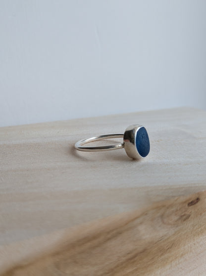 Ocean Blue Seaglass Ring
