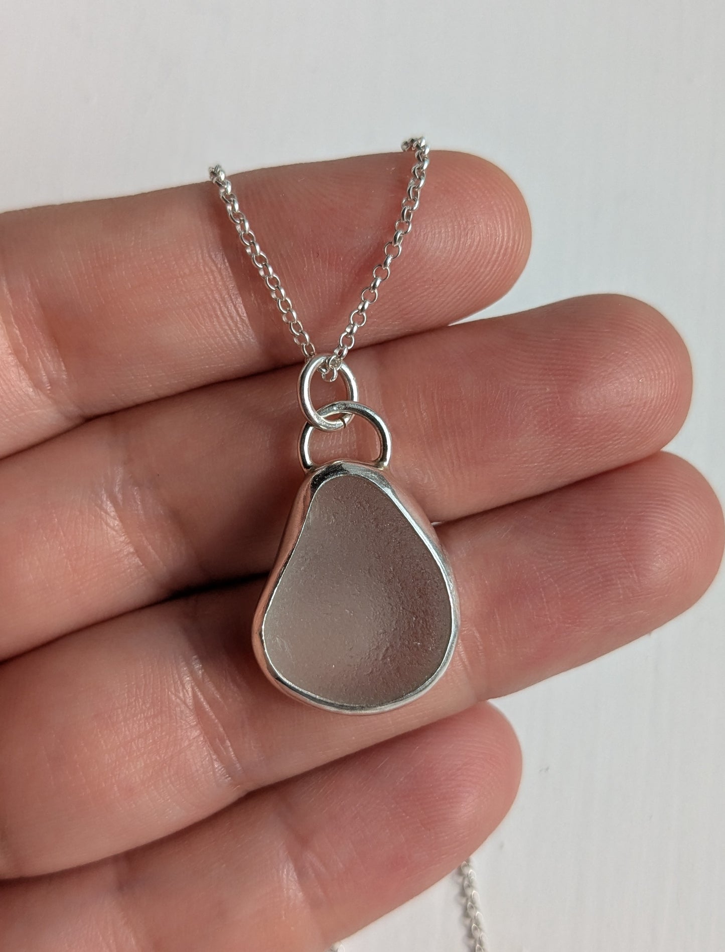 Clear Waterdrop Seaglass Necklace