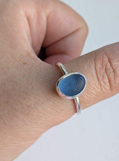 Ocean Blue Seaglass Ring