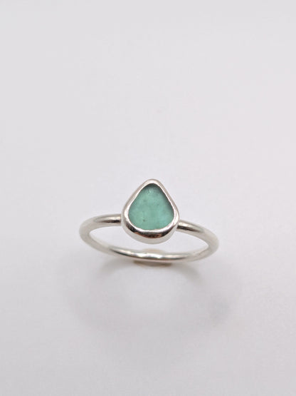 Teal Seaglass Ring