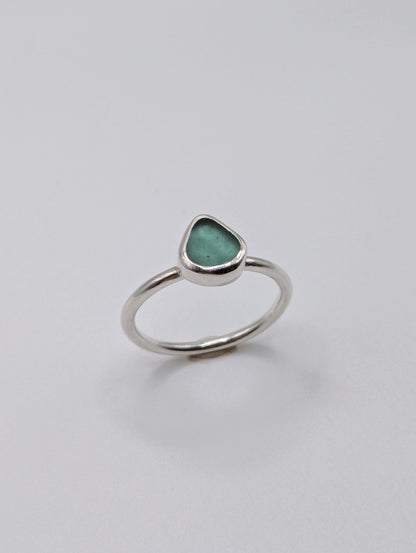 Teal Seaglass Ring