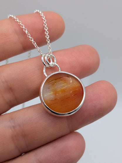 Orange Ohajiki Seaglass Necklace