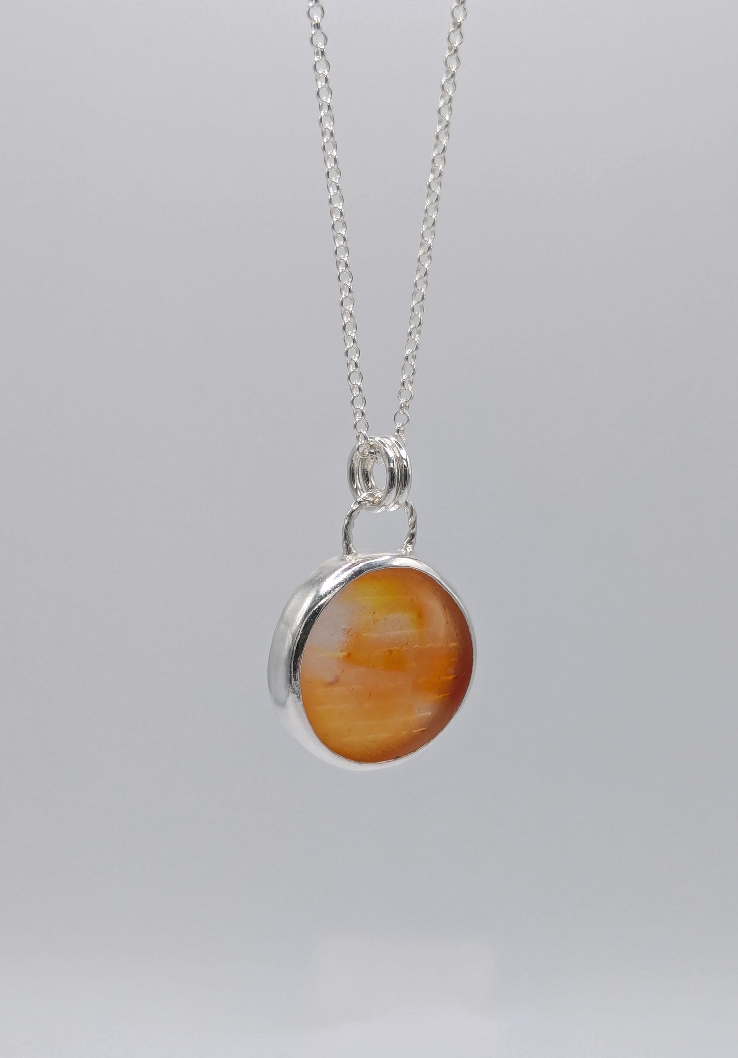 Orange Ohajiki Seaglass Necklace