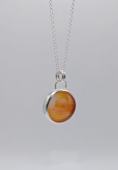 Orange Ohajiki Seaglass Necklace