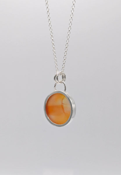 Orange Ohajiki Seaglass Necklace