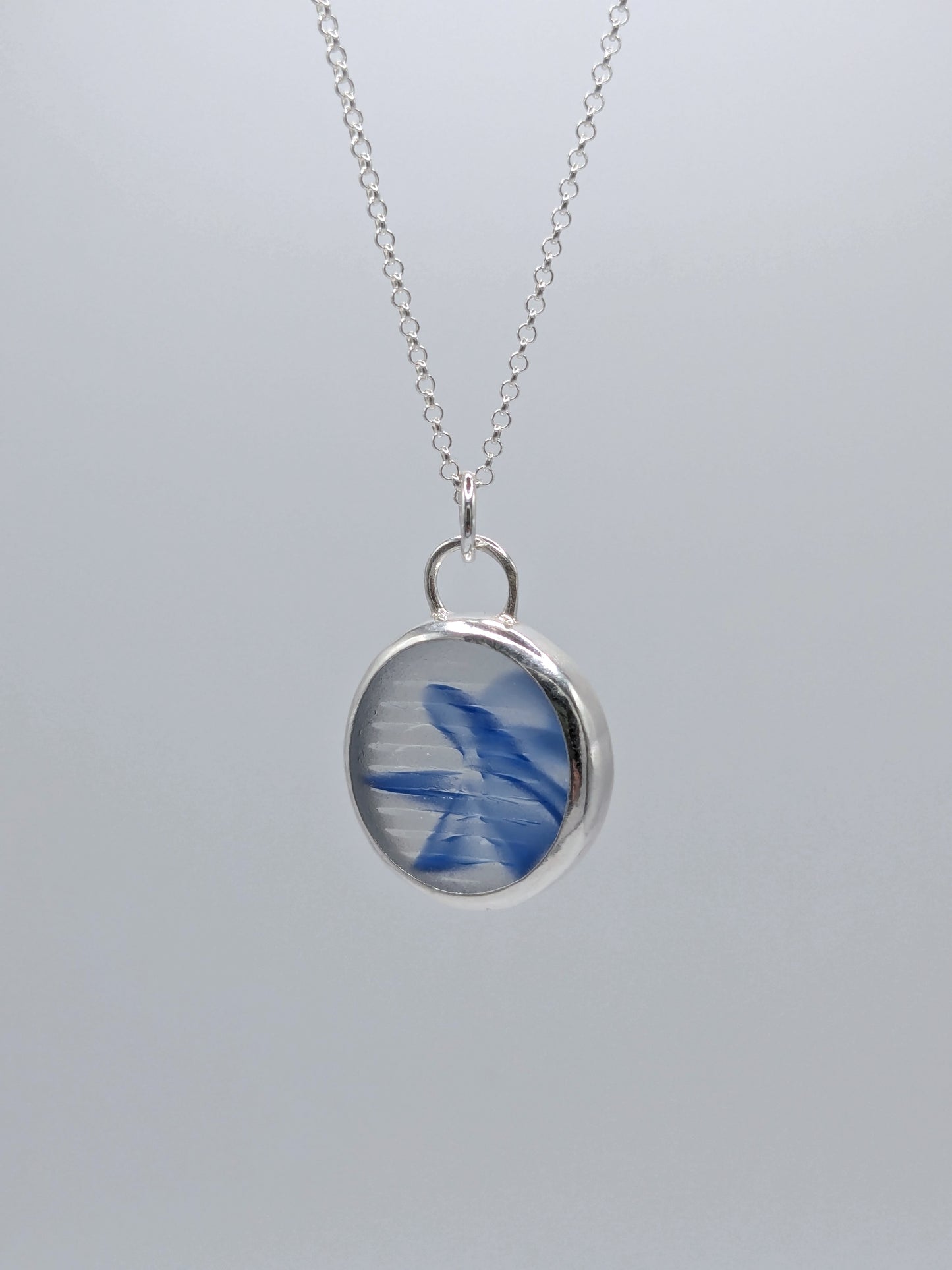 Blue Ohajiki Seaglass Necklace