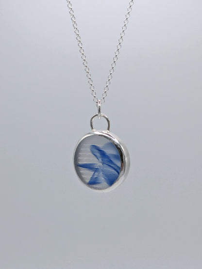 Blue Ohajiki Seaglass Necklace