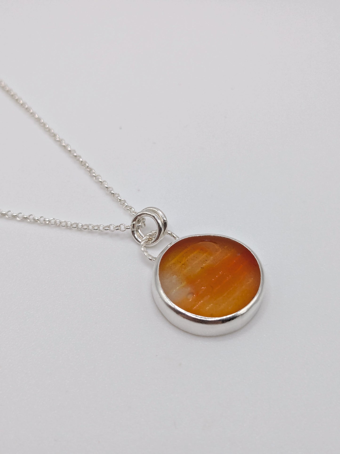 Orange Ohajiki Seaglass Necklace