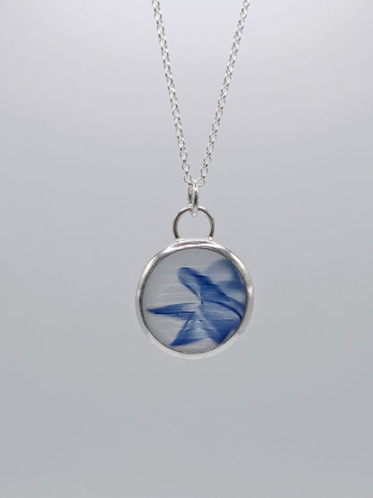 Blue Ohajiki Seaglass Necklace